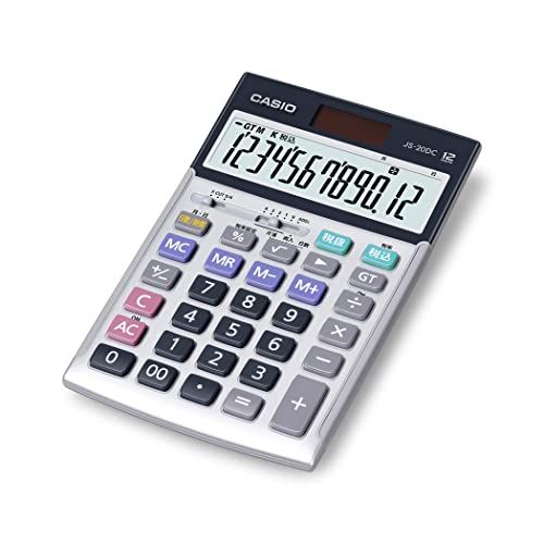 カシオ 本格実務電卓 12桁 日数&時間計算 ジャストタイプ シルバー JS-20DC-N グリーン購入法適合 エコマーク認定ｍａ