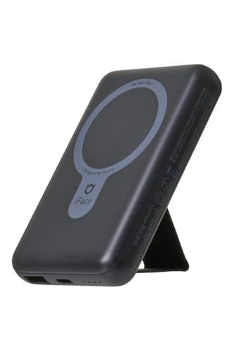 iFace MagSafe対応 5000mAh MagSynq (ブラック)【 PSE認証済 ワイヤレス充電 急速充電 持ち運び 折りたたみ スマホ スタンド iPhone Android Type-C Type-A フィンガーバンド 】as e51ac4c5