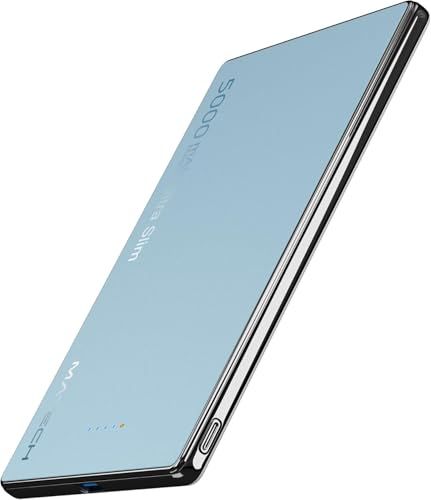 MATECH マグセーフ 超薄型 小型 軽量(史上最薄6.9mm, 5000mAh)【MagSafe対応マグネット式/最大出力15W ワイヤレス/タイプC PD22W/iPhone12~17対応】 (MagOn Ultra Slim 5000 866cdc6a