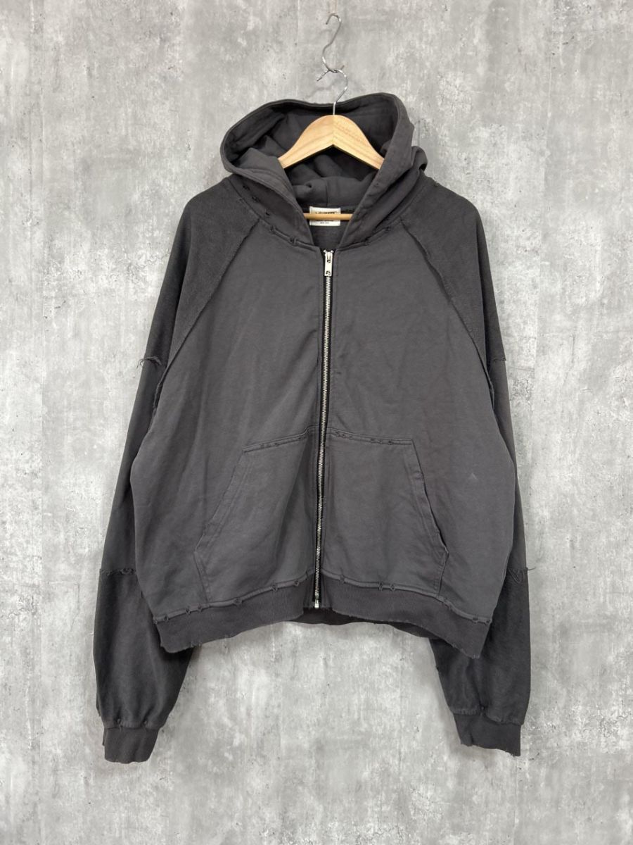 mijko ミイコ ダメージ加工 ジップアップ パーカー sizeM/グレー ◆■◎レディース