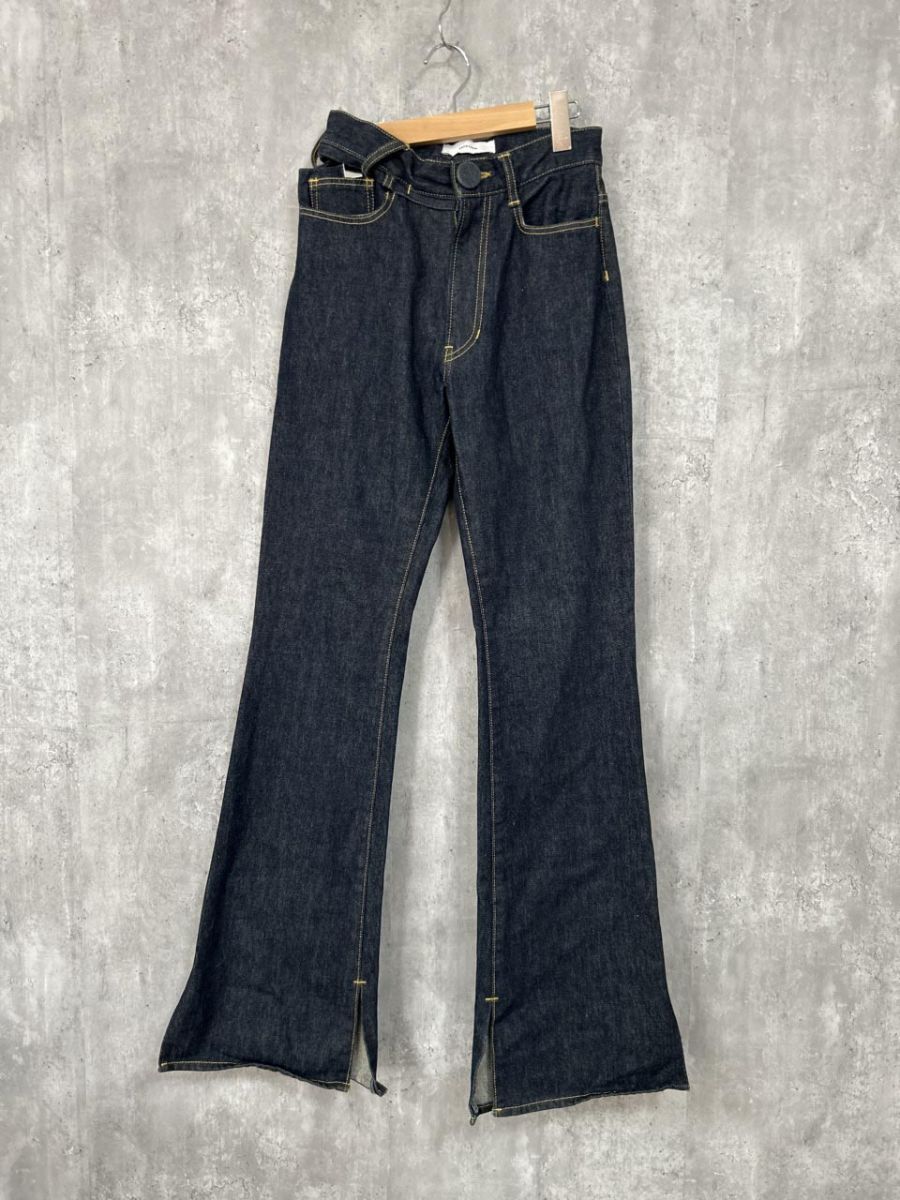 FACETASM ファセッタズム ロング フレア デニムパンツ 紺 □□ レディース