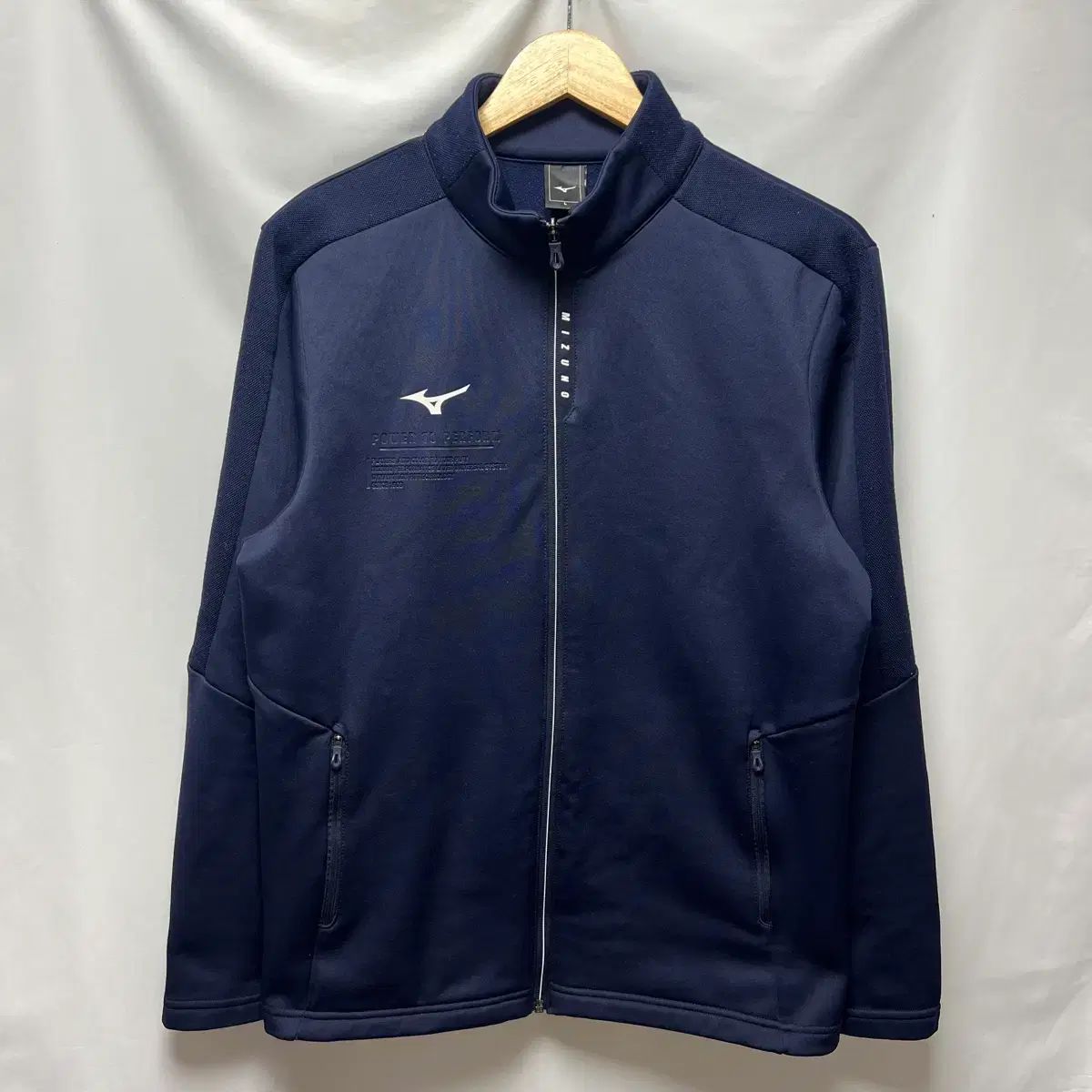 正規品/L ミズノ トレーナー 機能性 ネイビー ジャケット ジップアップ