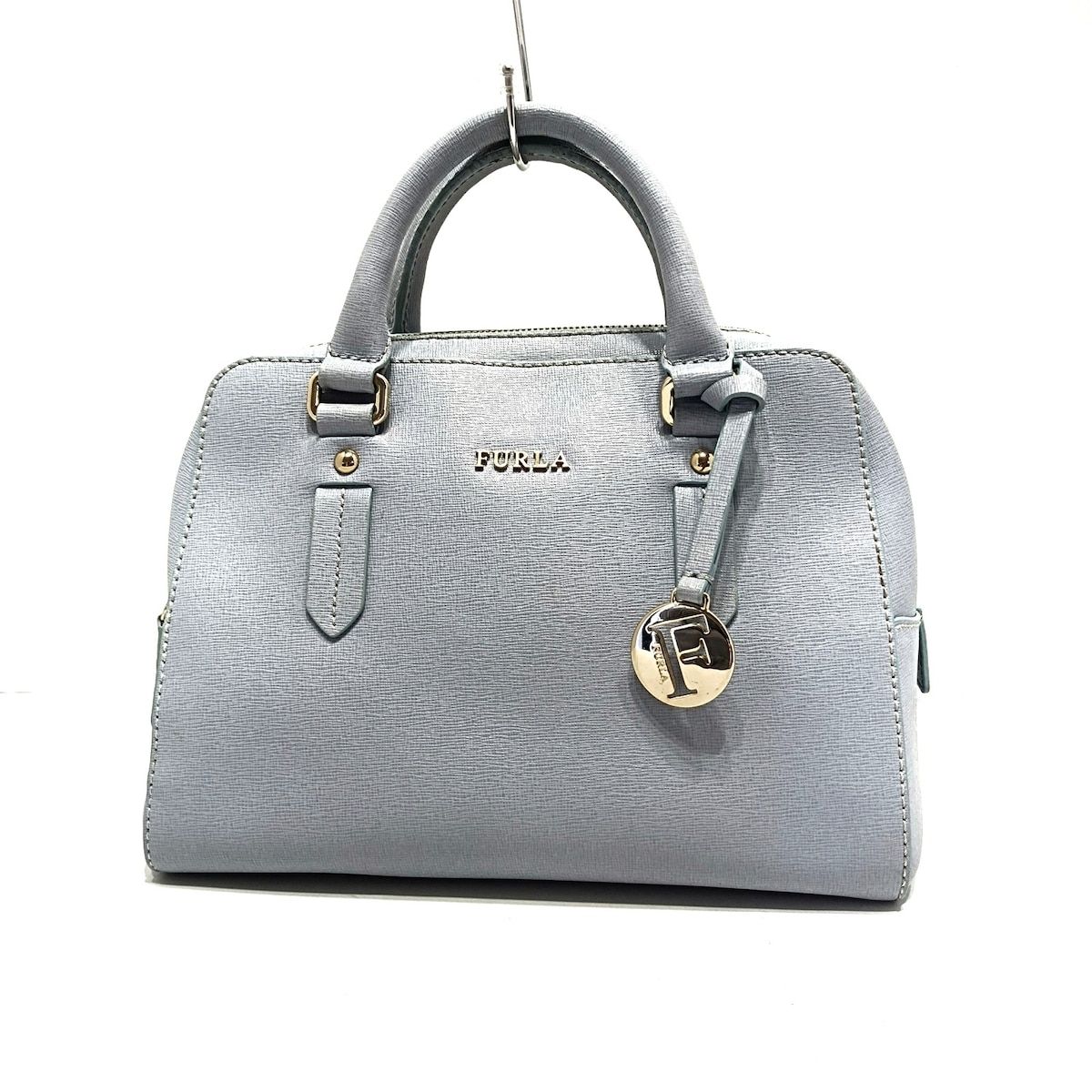 FURLA(フルラ) ハンドバッグ エレナ ライトブルー レザー - メルカリ