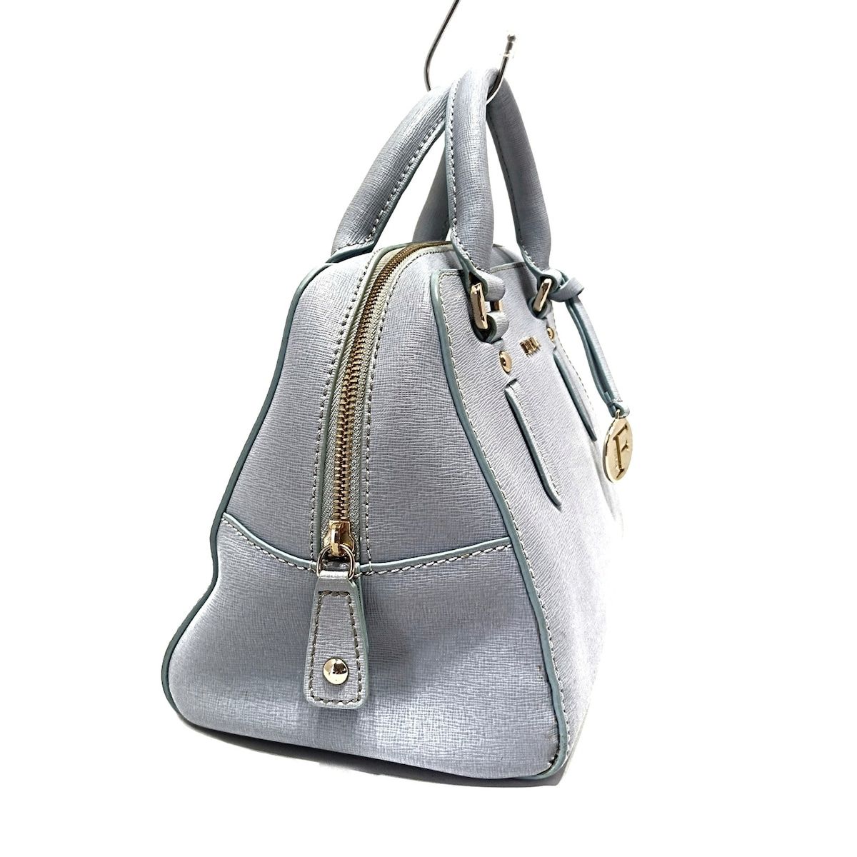 FURLA(フルラ) ハンドバッグ エレナ ライトブルー レザー - メルカリ