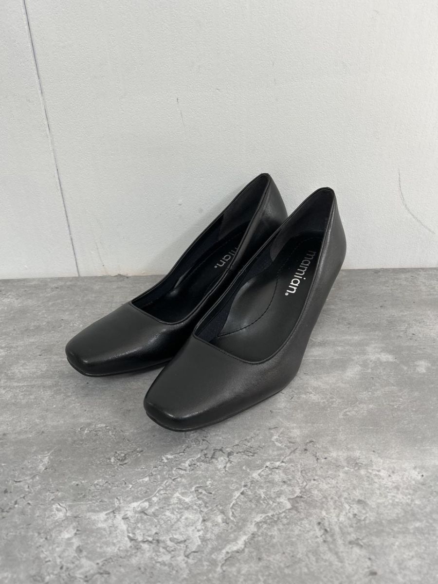 MAMIAN MAMIAN MADE IN JAPAN MIDDLE HEEL PUMPS SIZE 23/BLACK ■■ WOMEN