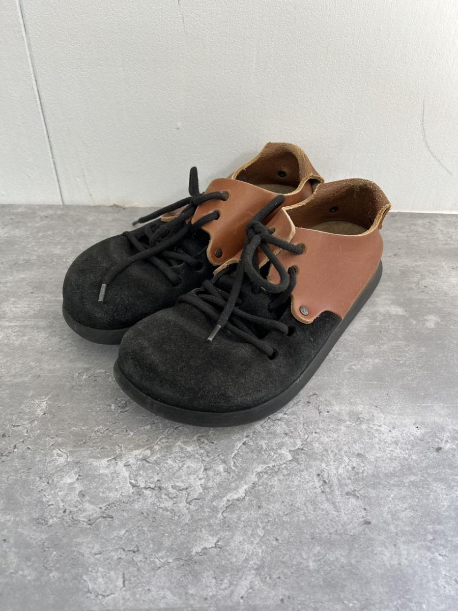 BIRKENSTOCK ビルケンシュトック ツートンカラー モンタナ シューズ size23/黒ｘ茶 ■■◎レディース