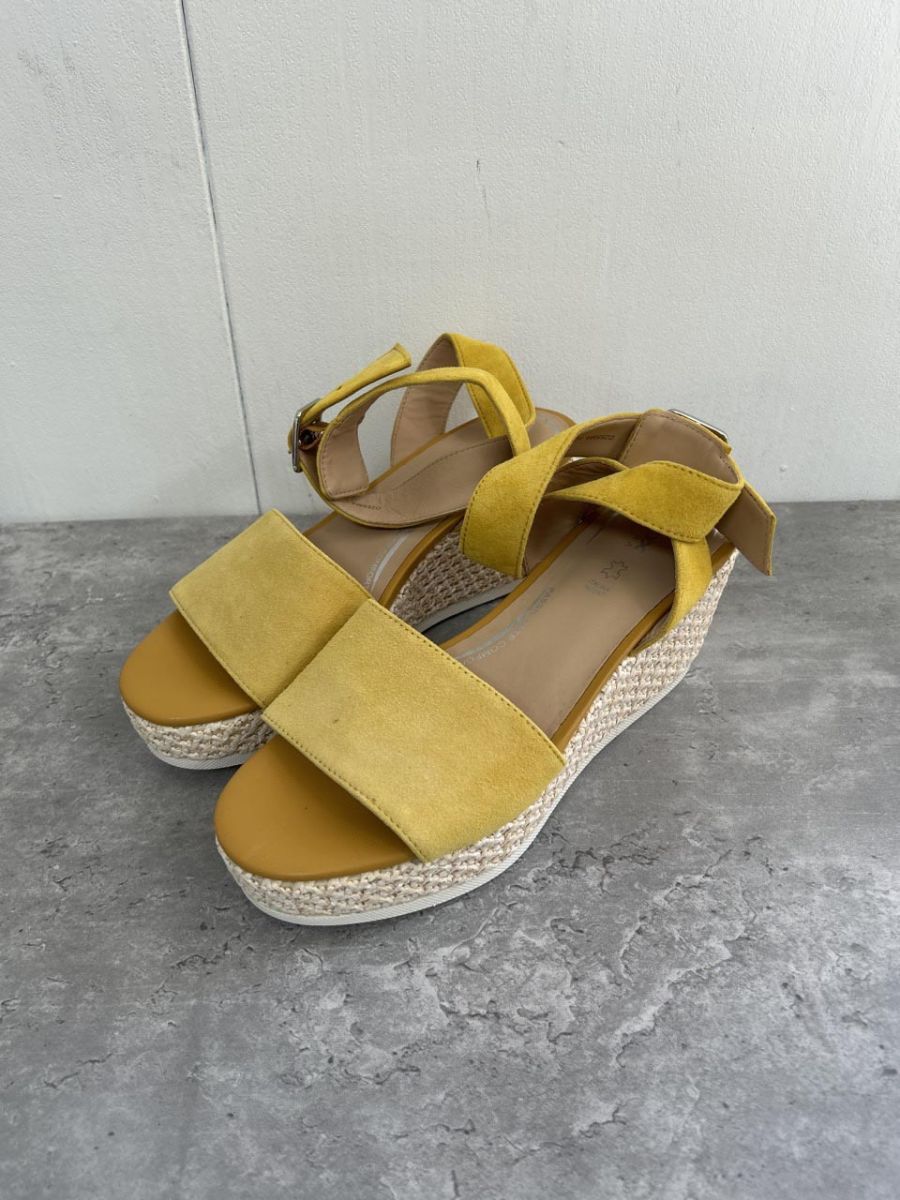 美品 Geox ジオックス エスパドリーユ ウェッジソール サンダル size36/黄 ■◆◎レディース