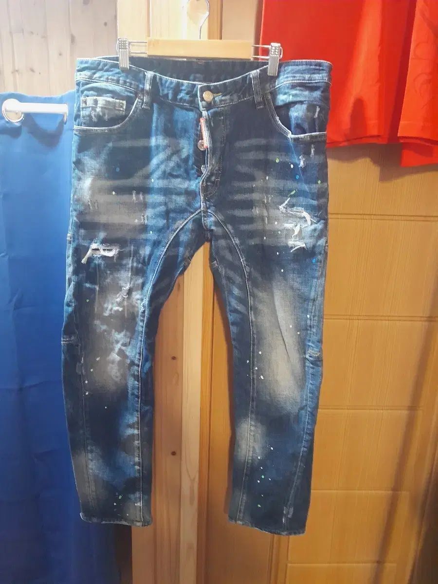 DSQUARED2 デニム ズボン スプラッター ウォッシュ サイズ 50