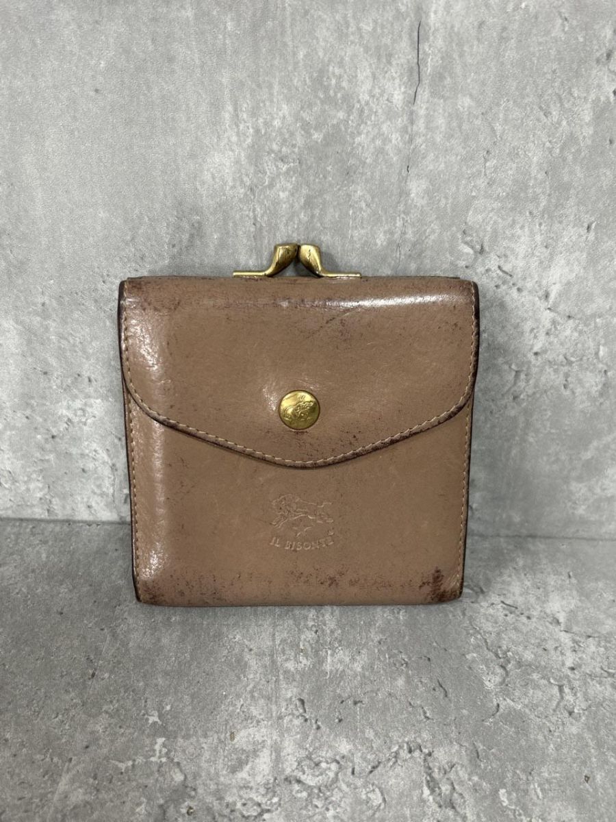 il bisonte イルビゾンテ レザー ガマ口 ウォレット 二つ折り 財布
