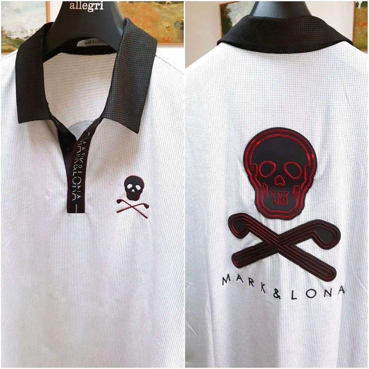 マークアンドロナ　ゴルフ　ドクロ　シャツ　サイズL MARK & LONA マークアンドロナ ゴルフ メンズ 機能性 Tシャツ 出品