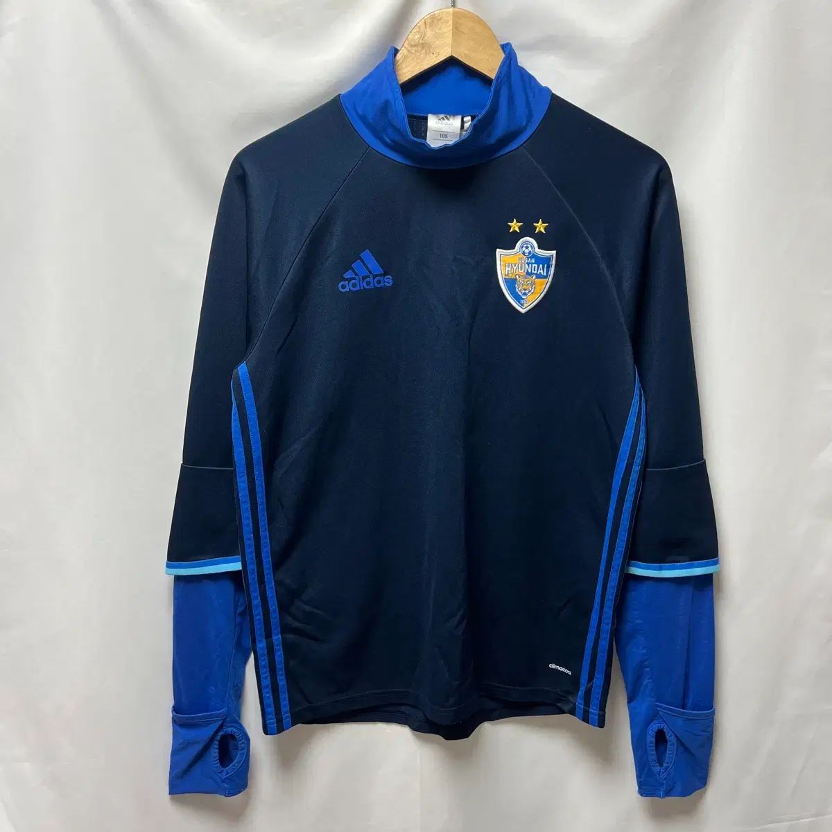 正規品/105 アディダス 蔚山現代（ウルサンゲンダイ）FC トレーナー ネイビー ハーフジップ ドリルトップ