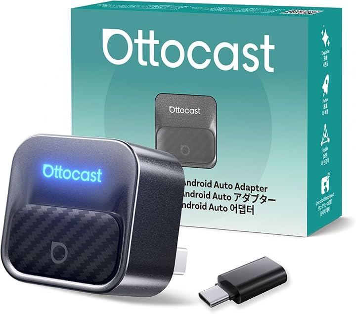 OTTOCAST 最新 オットキャスト Mini Core ワイヤレスCarPlay/Android Autoアダプター ミニ 純正有線CarPlay/Android Auto対応車専用 Bluetooth音楽/通話対応 プラグ＆プレイ 自動接続
