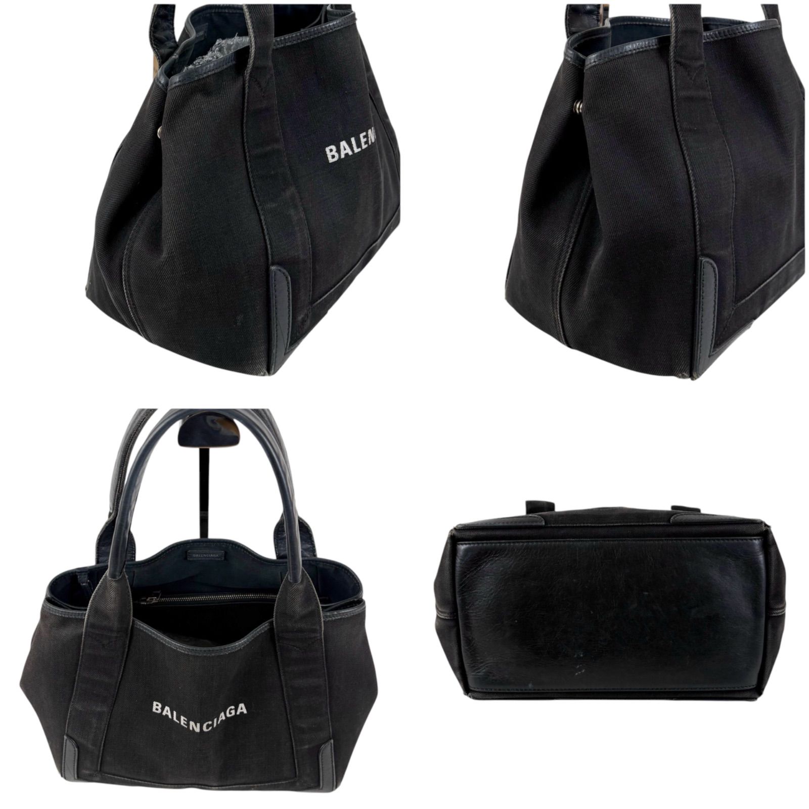 バレンシアガ BALENCIAGA ネイビーカバス S ミニトートバッグ 