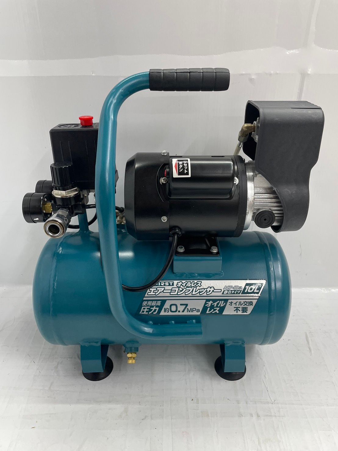 送料無料h14392 FIRST オイルレスエアーコンプレッサー ACP-10VA 10L 10.8kg 工具 美品 15,303円