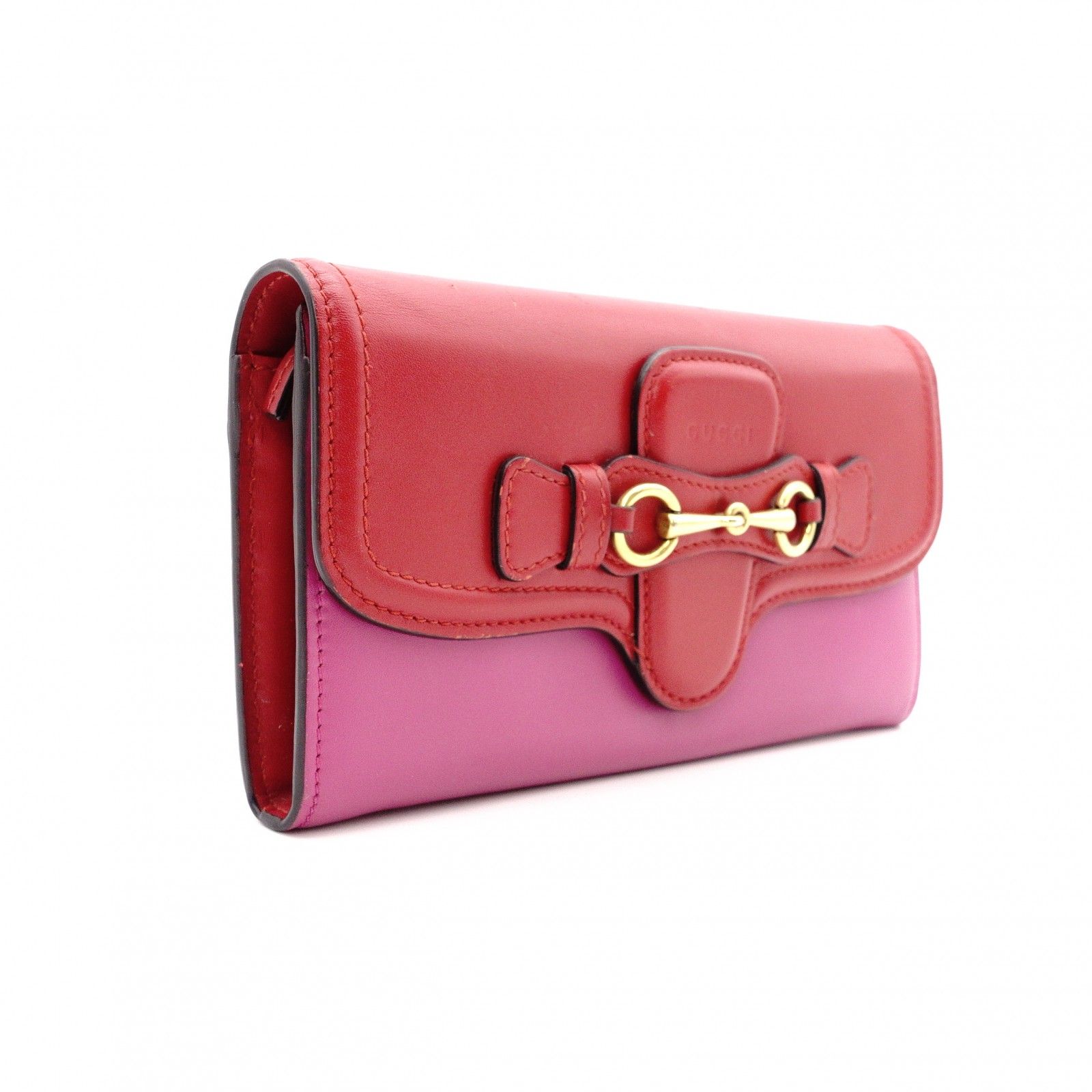 GUCCI グッチ ホースビット 長財布 レザー ピンク レッド 財布 