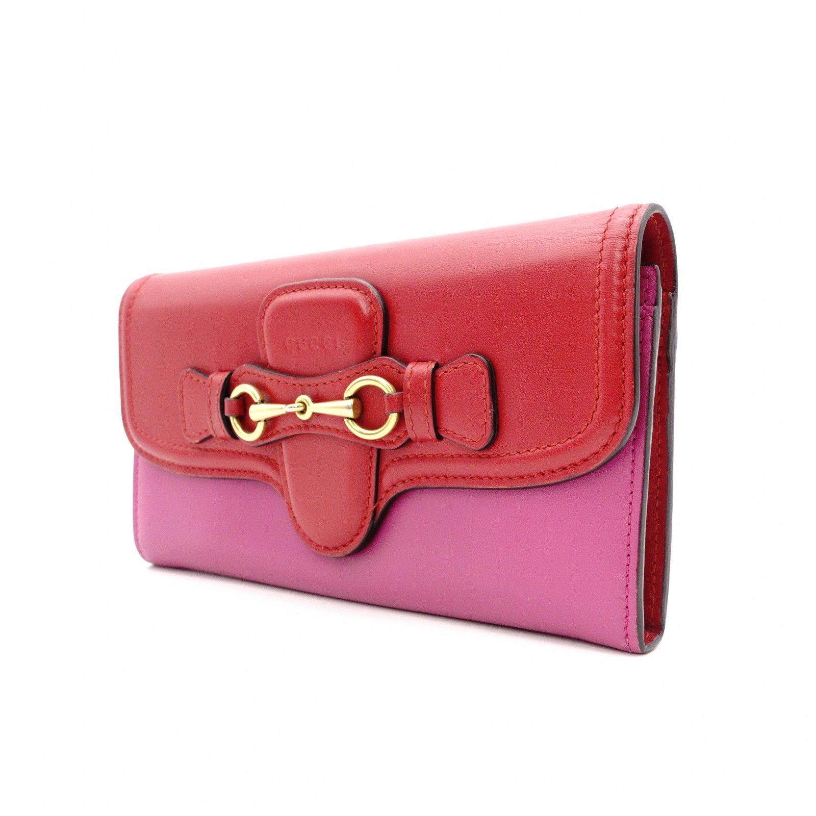 GUCCI グッチ ホースビット 長財布 レザー ピンク レッド 財布 