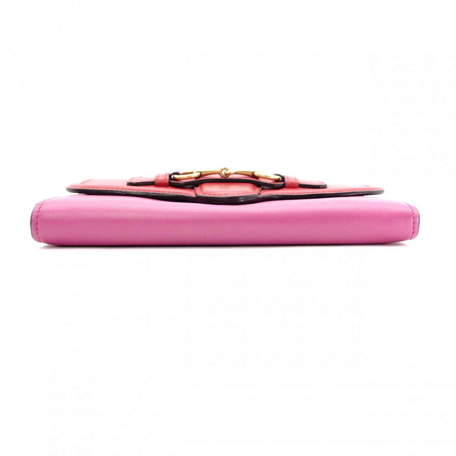 GUCCI グッチ ホースビット 長財布 レザー ピンク レッド 財布 
