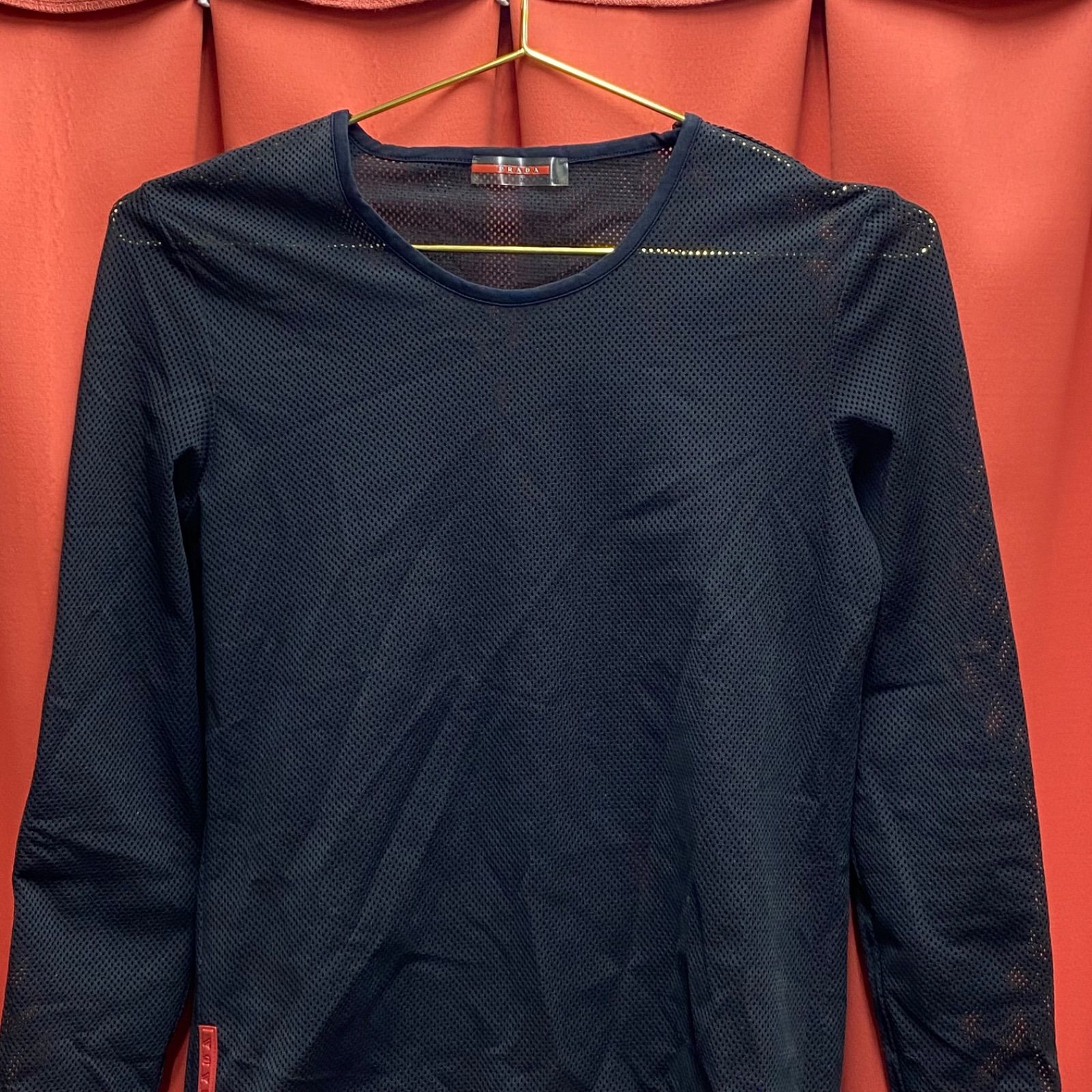 PRADA sports プラダ スポーツ メッシュ 長袖 Tシャツ ブラック M