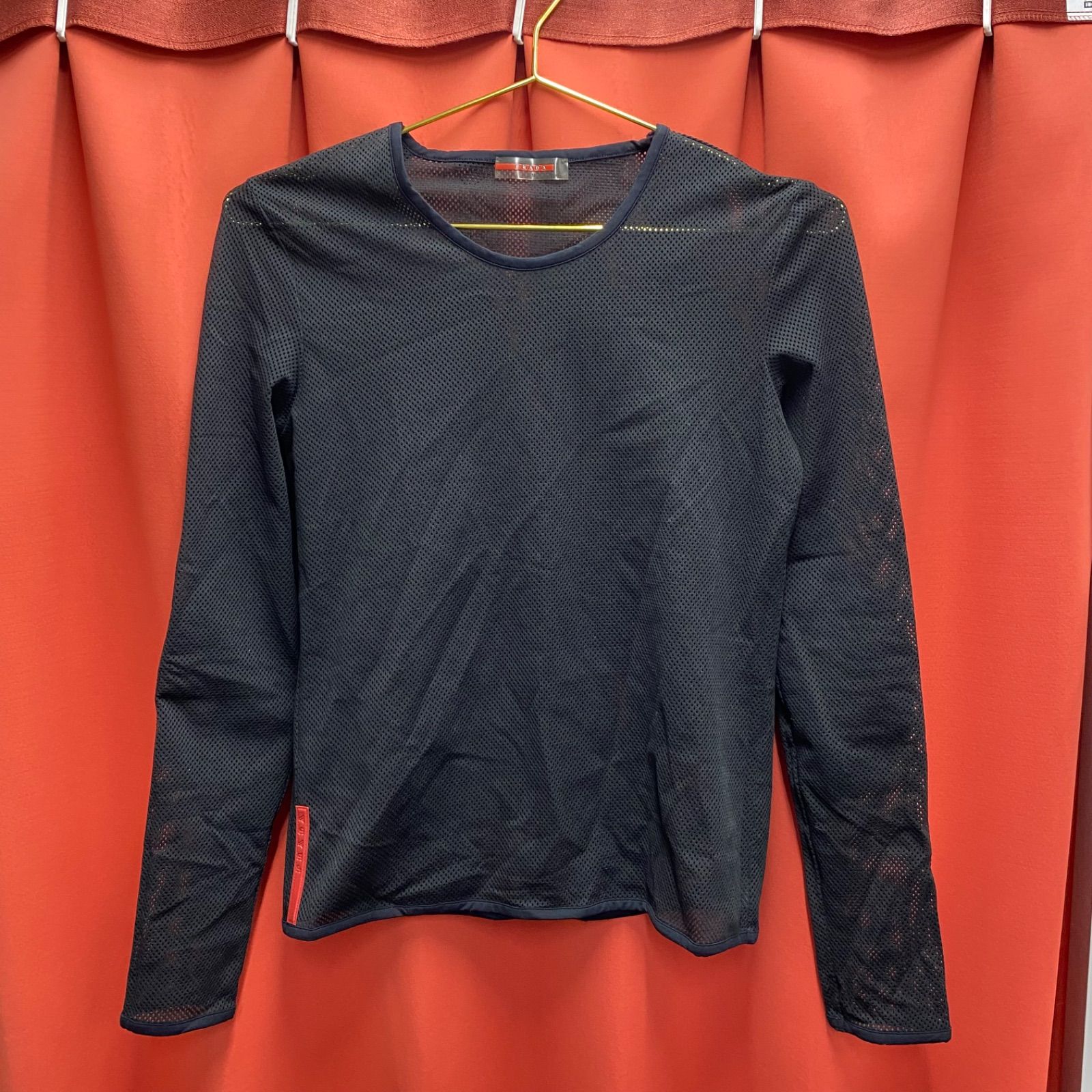 PRADA sports プラダ スポーツ メッシュ 長袖 Tシャツ ブラック M 