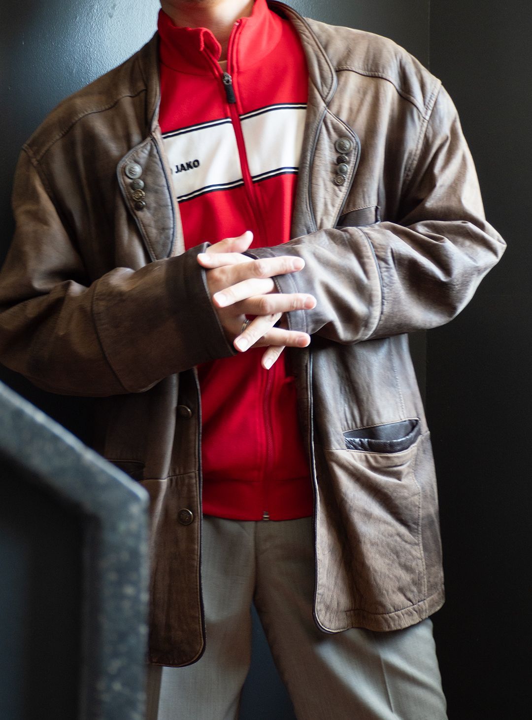 unknown 1980s Leather tyrolean Jacket - メルカリ
