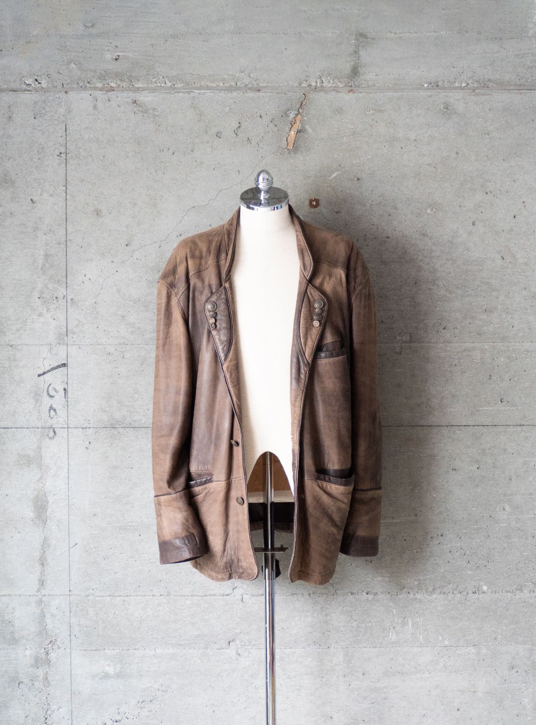 unknown 1980s Leather tyrolean Jacket - メルカリ