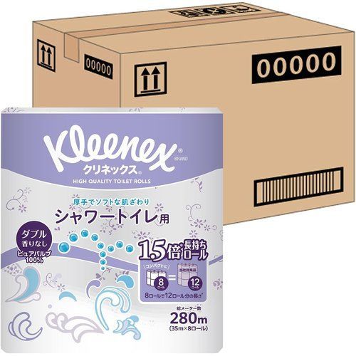 トイレット ダブル 37.5m 64ロール シャワートイレ用 クリネックス プリント ケース品