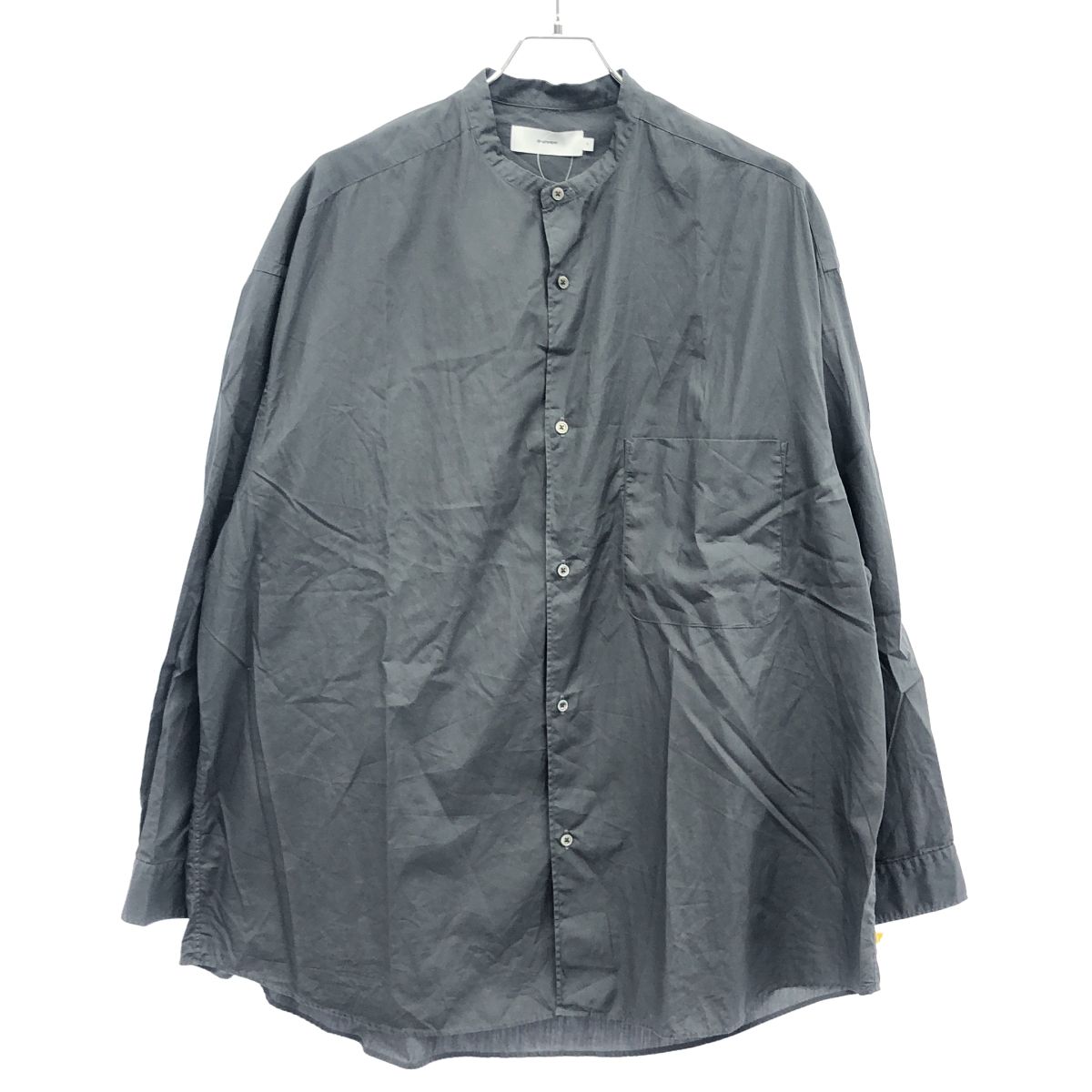 Graphpaper グラフペーパー 22SS BroadL/S Oversized Band Collar Shirt オーバーサイズバンドカラーシャツ GM221-50116B チャコール F
