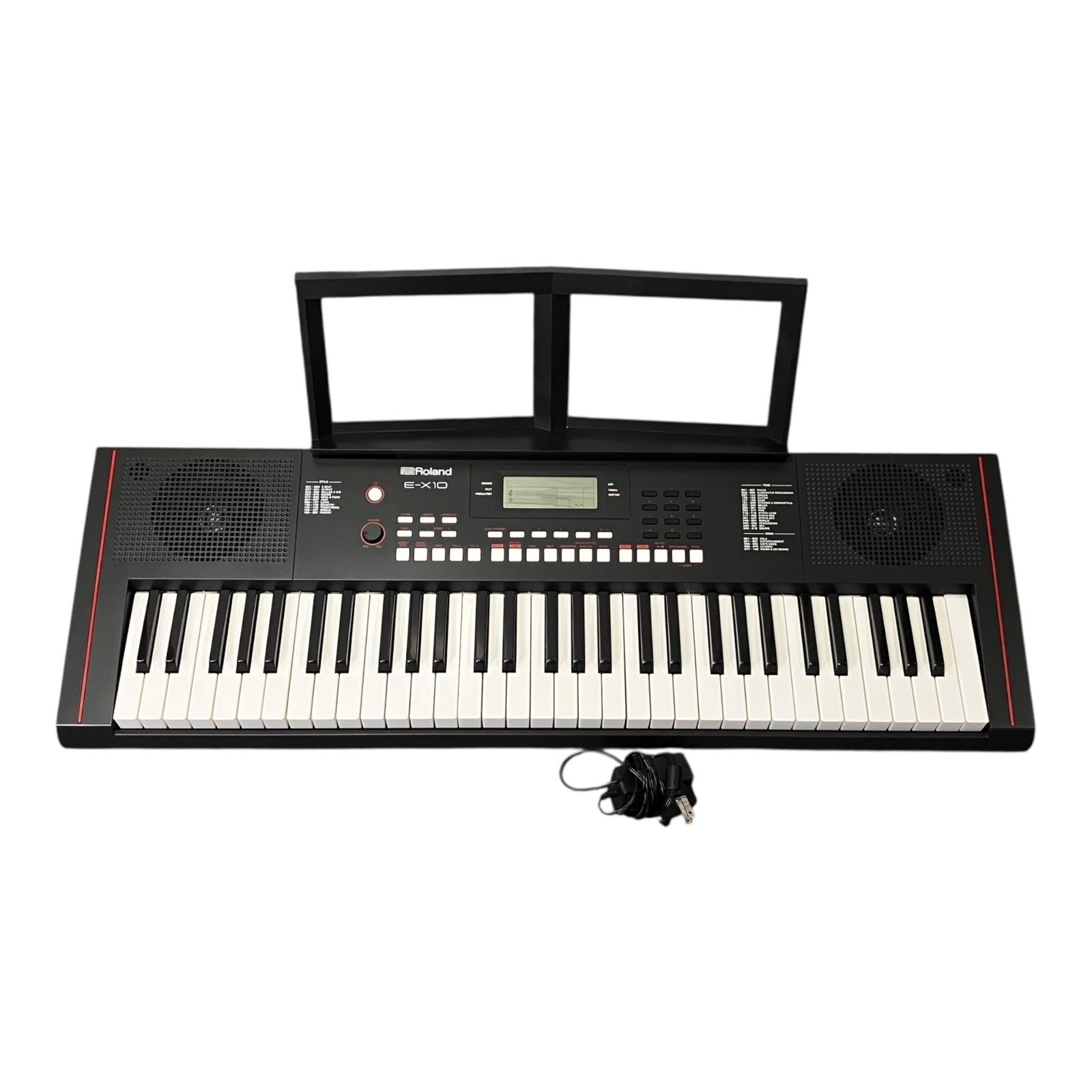 ■Roland E-X10 2023年製 電子キーボード 61鍵 ブラック ACアダプター 譜面立て付 動作確認済み ローランド キーボード2548869,2548869