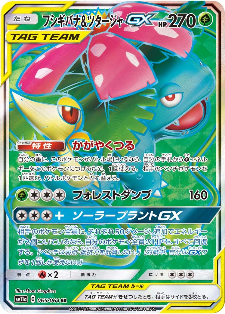 フシギバナ＆ツタージャGX SR [リミックスバウト] SM11a 065/064 傷