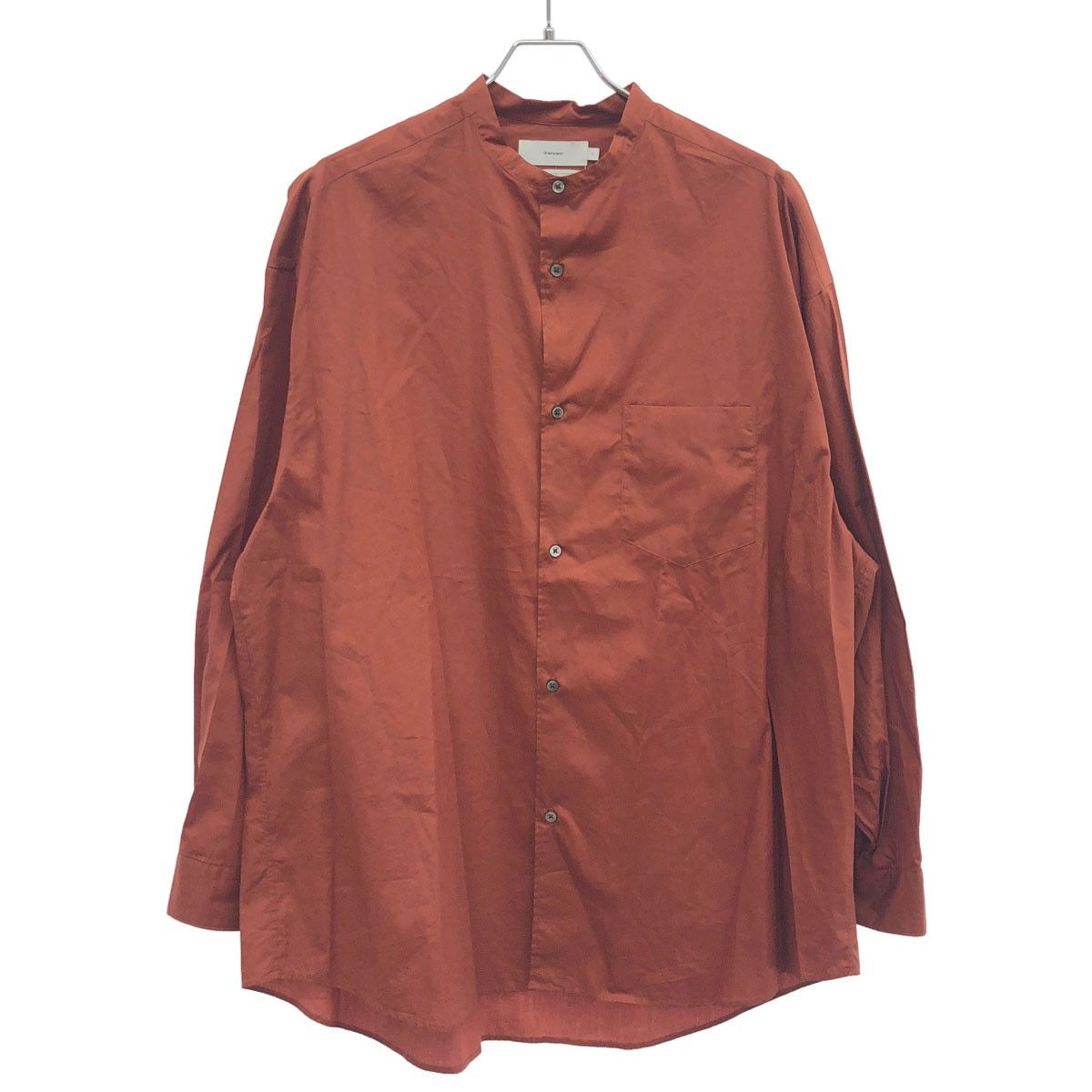 Graphpaper グラフペーパー 24AW BroadL/S Oversized Band Collar Shirt オーバーサイズバンドカラーシャツ GM243-50002C オレンジ 1