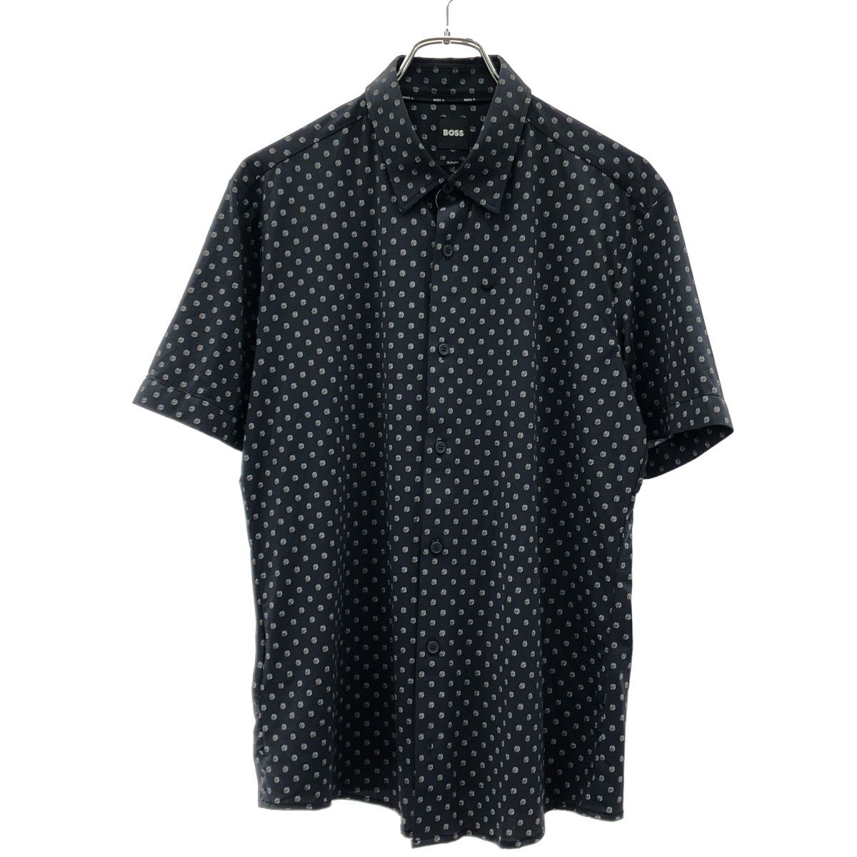 HUGO BOSS ヒューゴ ボス 総柄 ショートスリーブシャツ 50554582 ブラック M