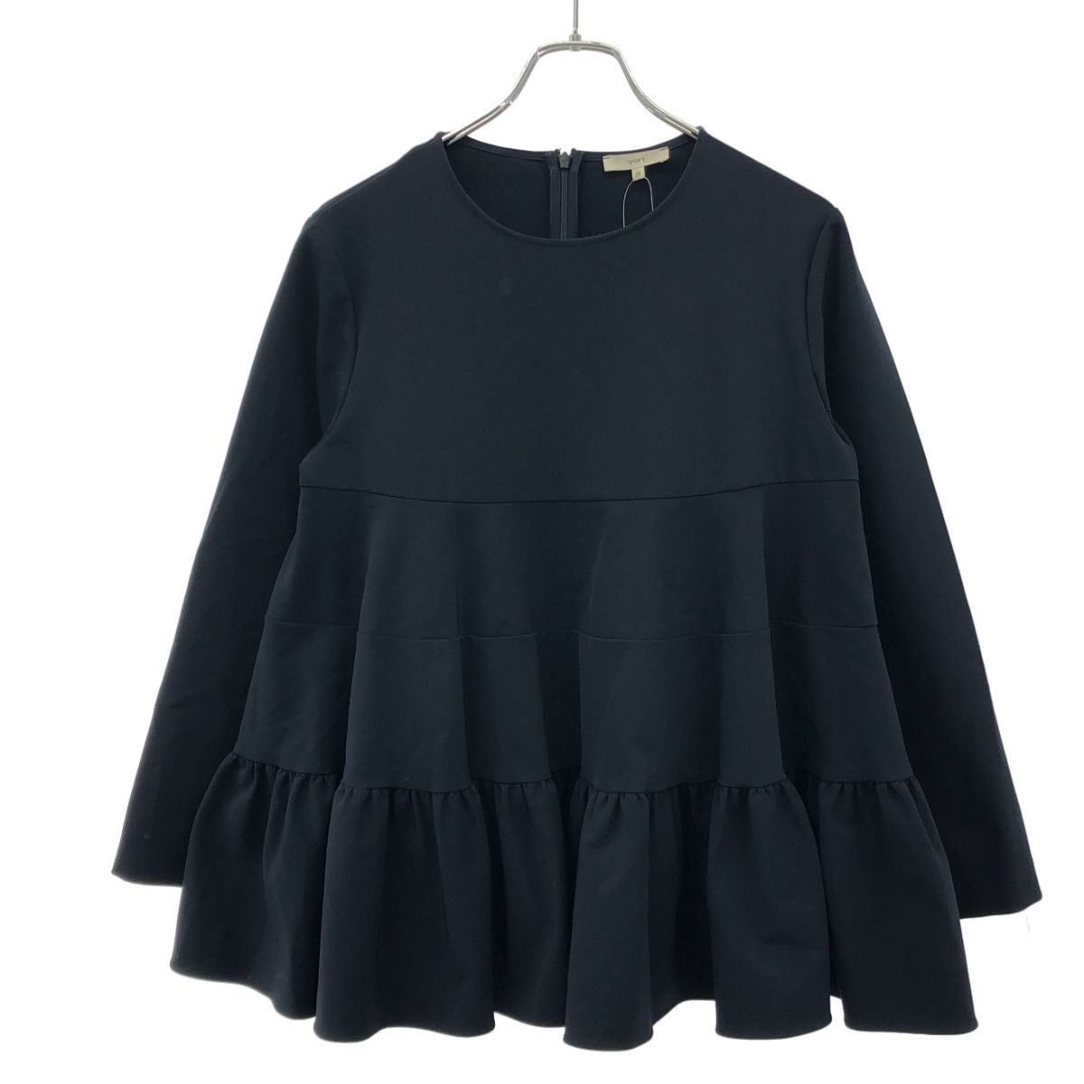 yori ヨリ 23SS ティアードストレッチブラウス YR21-23048SP ネイビー