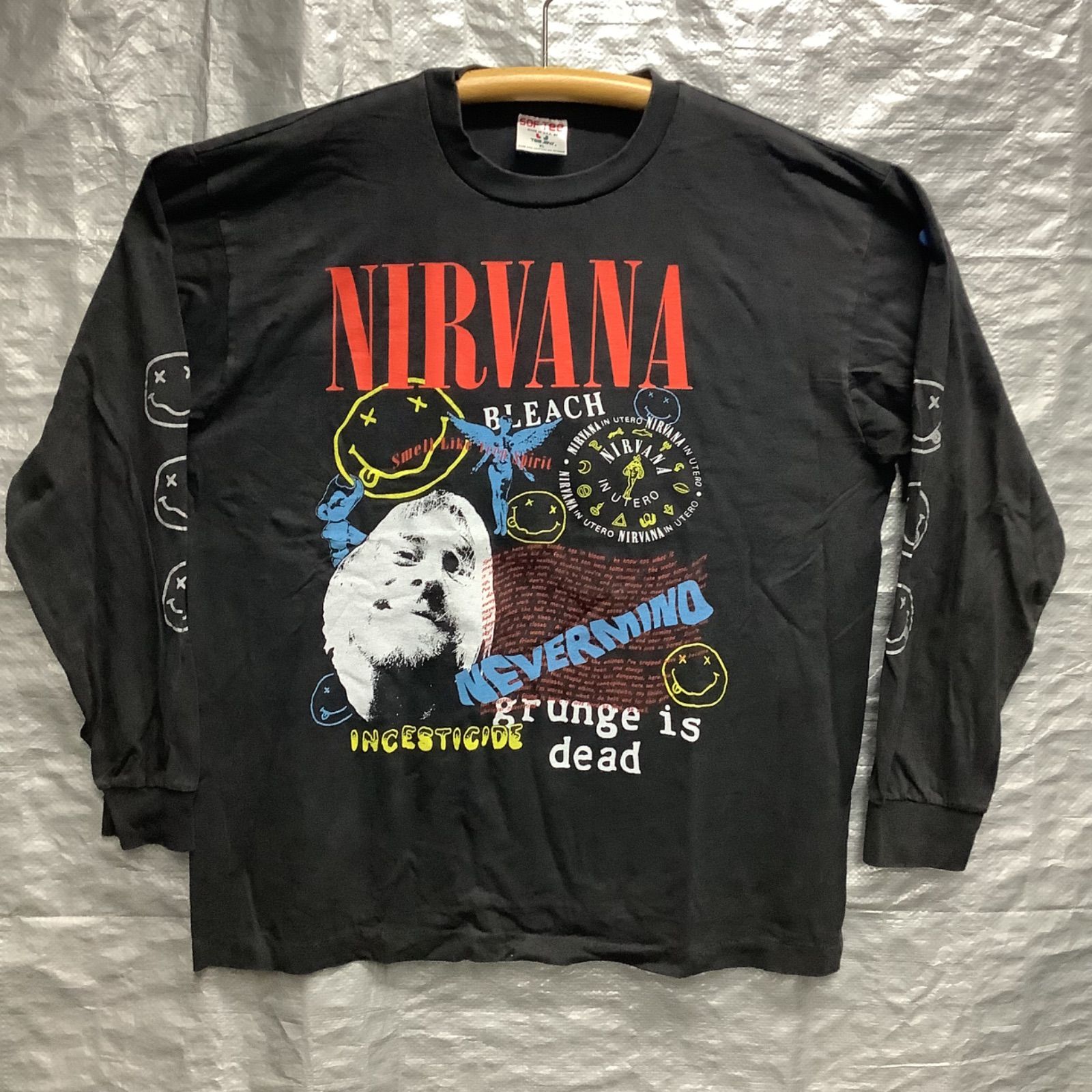 NIRVANA  Cobain カートコバーンTシャツ XLサイズ NIRVANA kurt Cobain ロングTシャツ XLサイズ、Lサイズ ニルヴァーナ