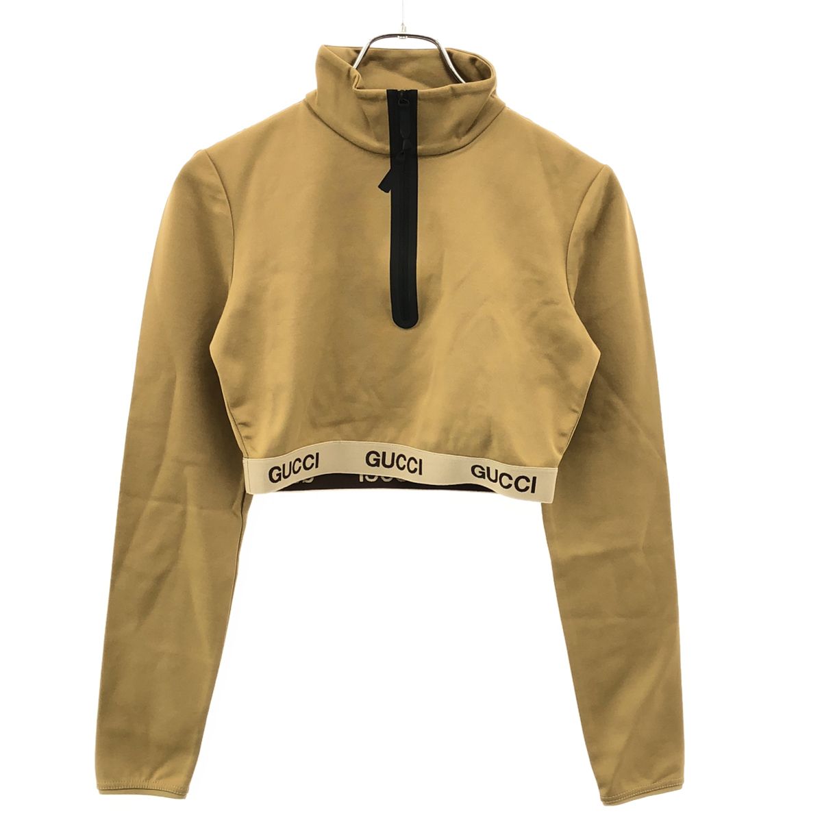 GUCCI グッチ ハーフジップ カットソー フィットネスウェア 672399 XJDS6 ブラウン S