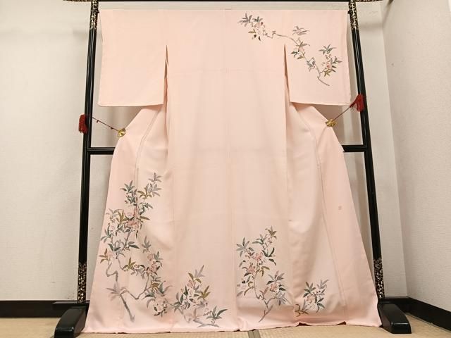 作家もの 訪問着 個性的 平和屋着物○訪問着 友禅 作家物 枝花文 ロング丈 正絹 逸品 未使用