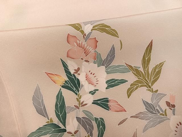 作家もの 訪問着 個性的 平和屋着物○訪問着 友禅 作家物 枝花文 ロング丈 正絹 逸品 未使用