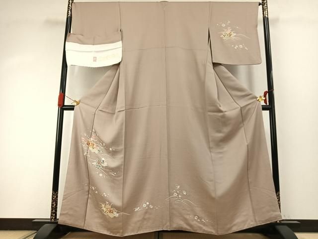 ゆりのはな　付下げ　着尺　反物　金彩友禅　立涌地紋　丹後ちりめん　正絹　B503 メルカリ