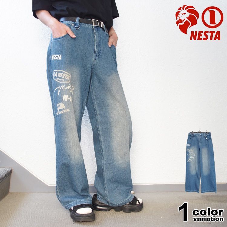 ネスタブランド デニムパンツ NESTA BRAND オーバーダイ デニム バギー