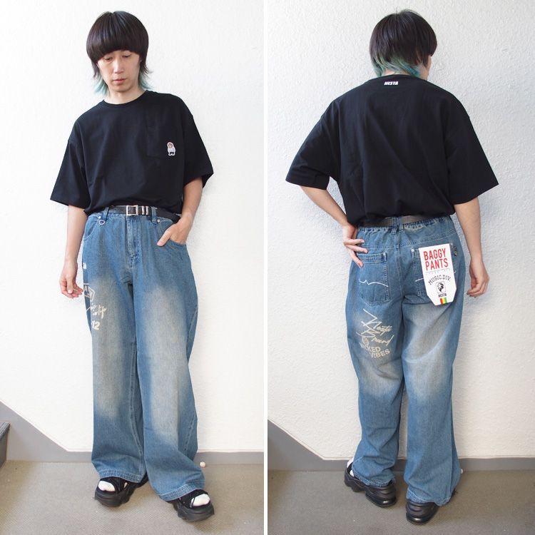 ネスタブランド デニムパンツ NESTA BRAND オーバーダイ デニム バギー 