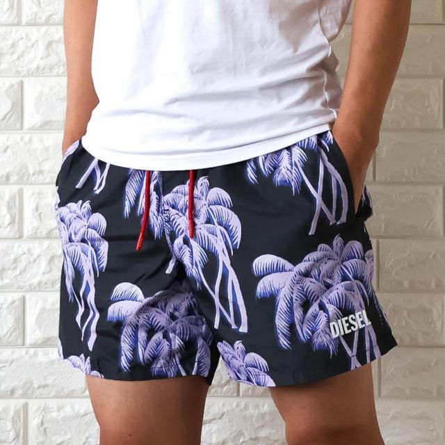 【並行輸入品】ディーゼル ハーフパンツ 短パン メンズ ブラック DIESEL ビーチショーツ 水着 ブランドロゴ A22098 RIRAG 9AW