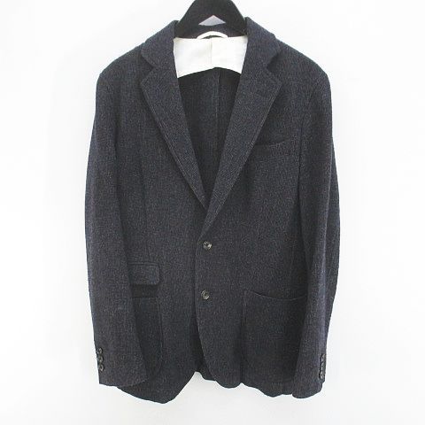 ブルーエグリージオ Blu e Grigio スリーピース セットアップ 3点セット テーラード ジャケット 背抜き ベスト ジレ ロングパンツ スラックス ジップフライ 175cm-6Drop LL 紺系 ネイビー 毛 ウール