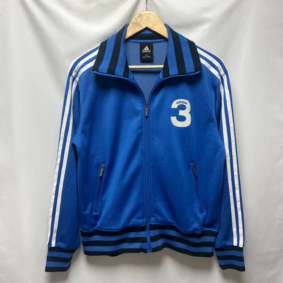 正規品/100 アディダス 3本線 オールドスクール 3 ブルー・ホワイト トラックジャージ/ジャージ ヨーロッパ