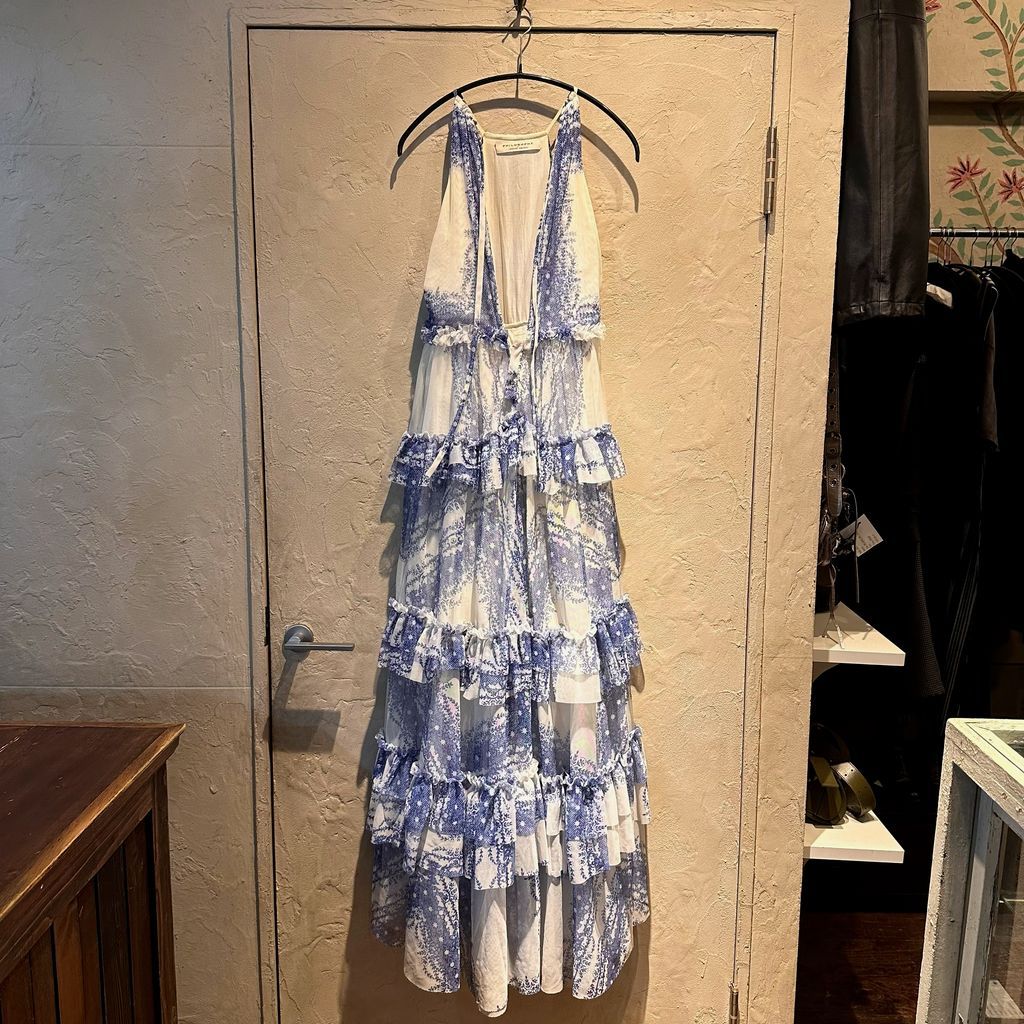 PHILOSOPHI DI LORENZO SERAFINI フィロソフィディロレンツォセラフィニ Frilled Tiered Dress ドレス 241G A04550750 ブルー系 size:-【代官山B05】