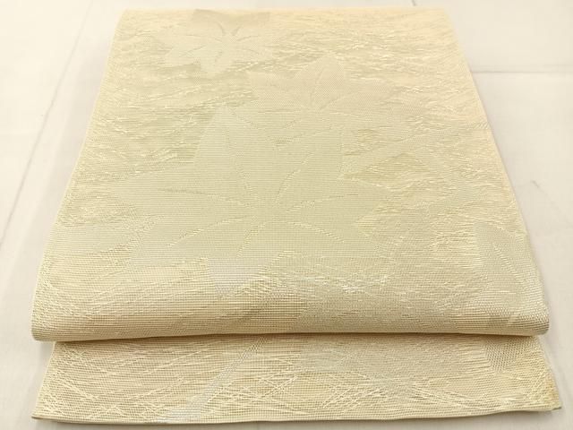 平和屋着物*夏物 六通柄袋帯 楓 銀糸 正絹 逸品 BAAX6041hj