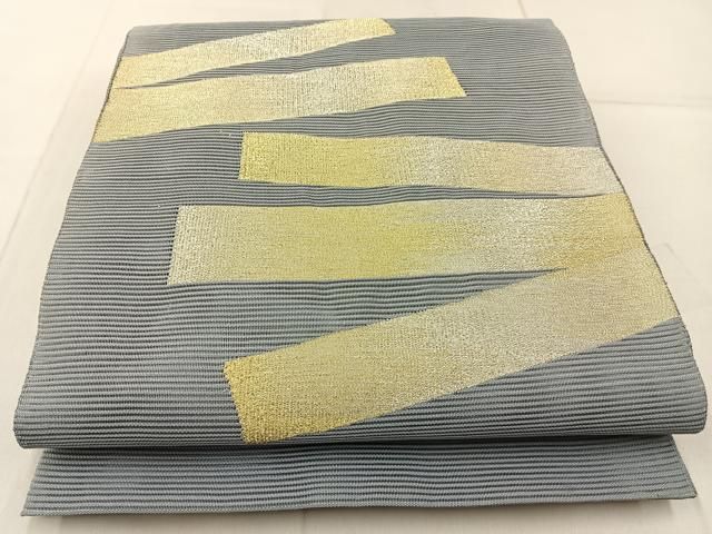 平和屋着物＊夏物　太鼓柄袋帯　絽綴れ　横段文　金銀糸　正絹　逸品　BAAX6042hj