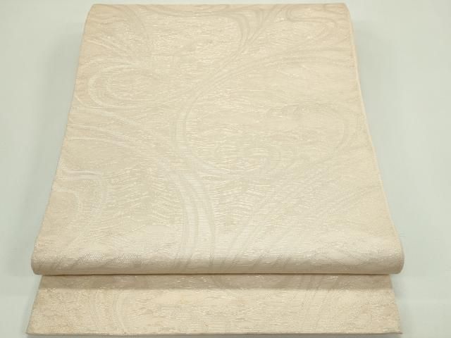 平和屋着物＊夏物　六通柄袋帯　立波文　銀糸　正絹　逸品　CABG7512rv