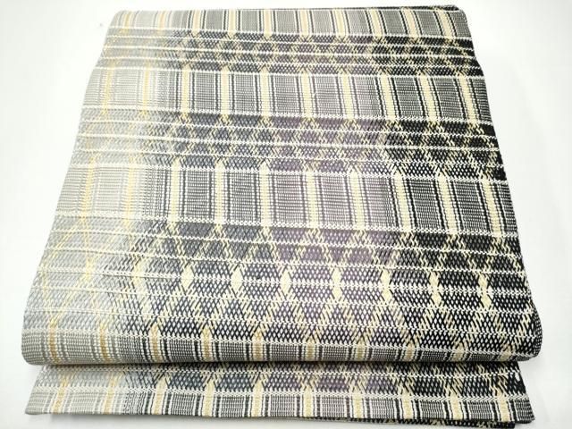 平和屋着物▽六通柄袋帯　スリーシーズン　春夏秋　組織　菱間道　金糸　正絹　逸品　CABG9061hy