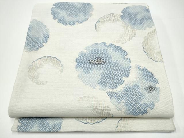 平和屋着物▽六通柄袋帯　スリーシーズン　春夏秋　藍染　雪輪文　正絹　逸品　CABG9064hy 23,725円