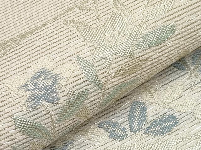 平和屋着物＊夏物 六通柄袋帯 さわかぜ 銀糸 正絹 逸品 未使用