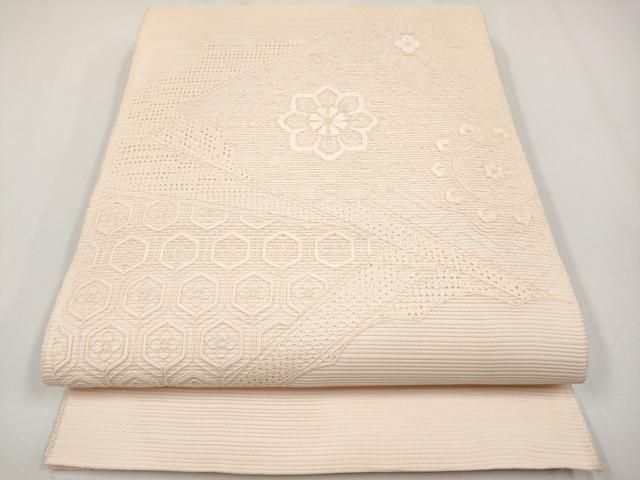 平和屋着物＊夏物　中国三大刺繍　スワトウ刺繍　総刺繍　太鼓柄袋帯　正倉院花文　虹色　正絹　逸品　CABG3524tx
